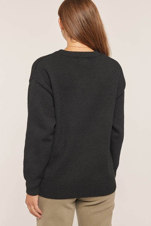 EMBROIDERY FOOTBALL SWEATER